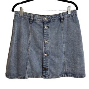 MP|D MinkPink Denim Button Front Mini Skirt